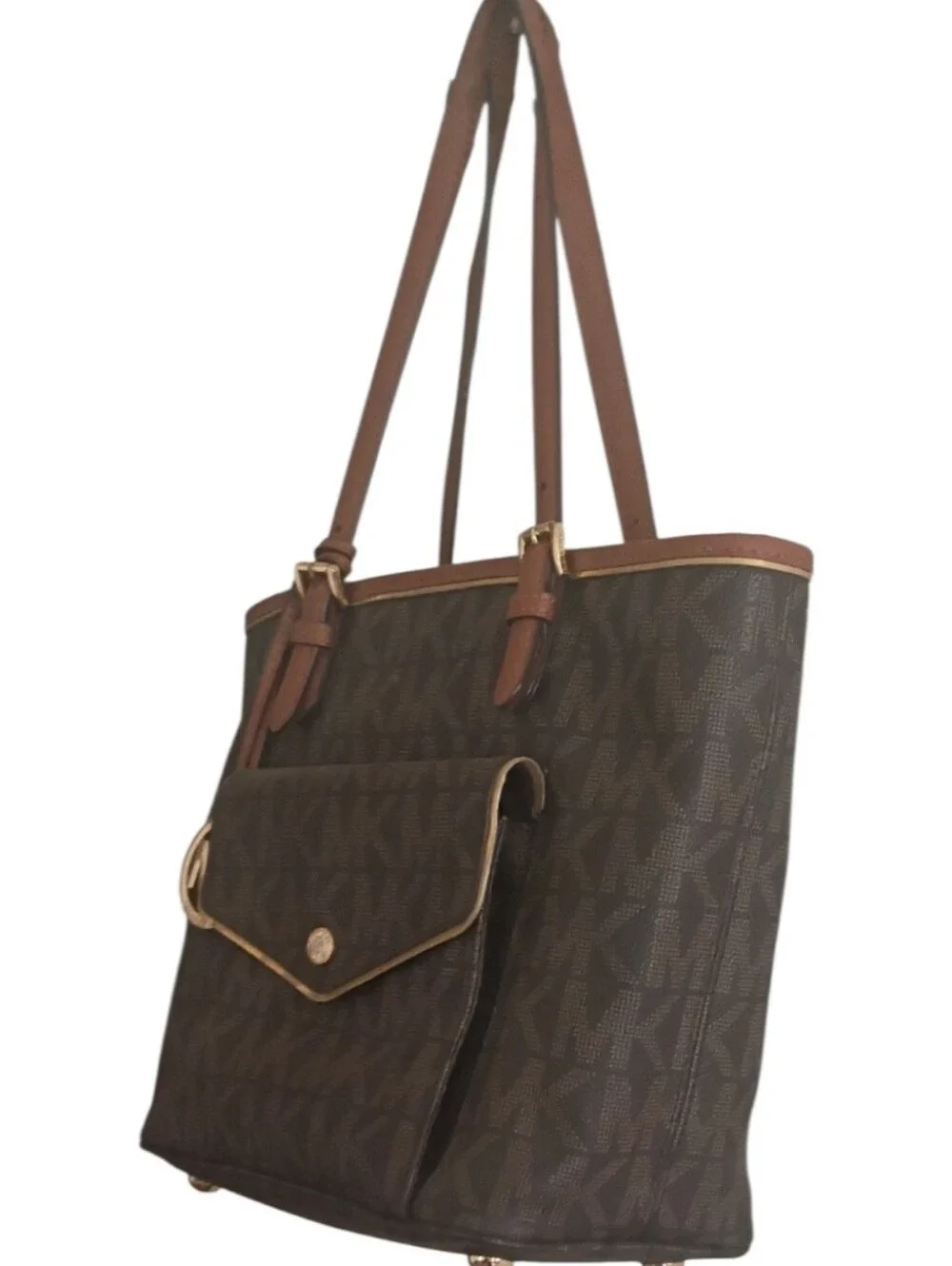 Michael Kors Jet Set Monogram Tote & Wallet Set + OEM Gift Box & Bag